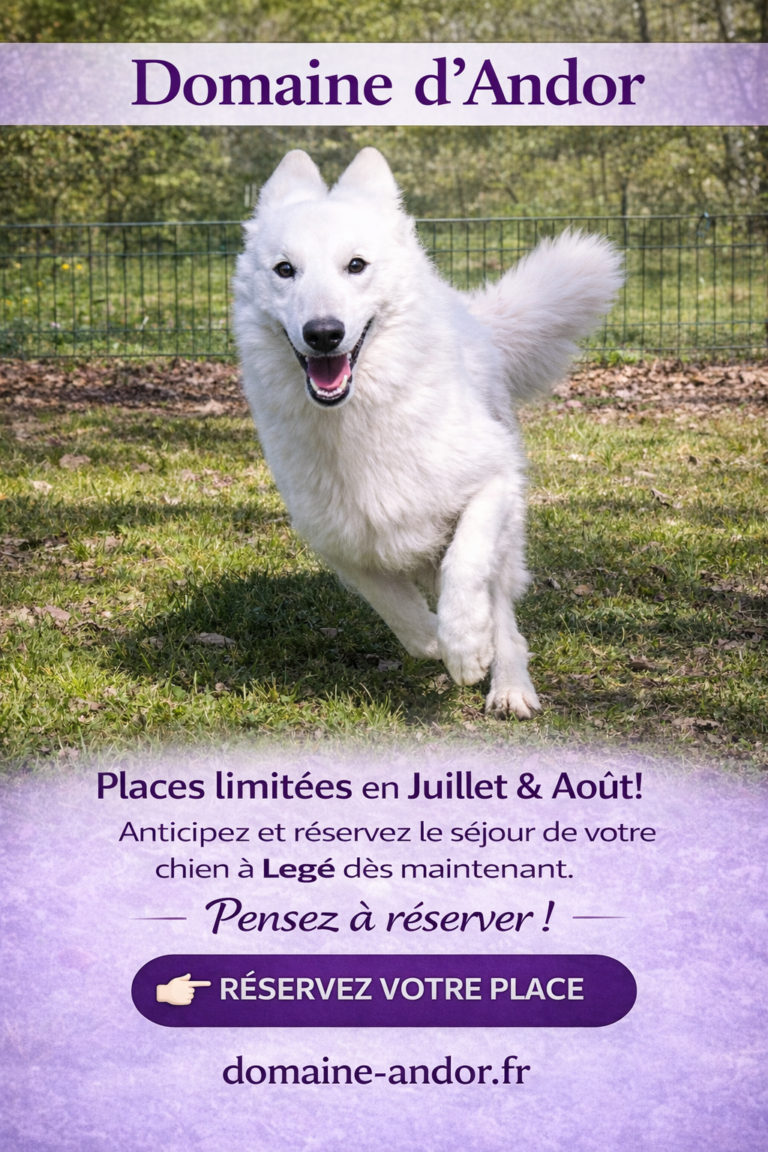Pension canine à Legé Domaine d’Andor – chien en parc sécurisé